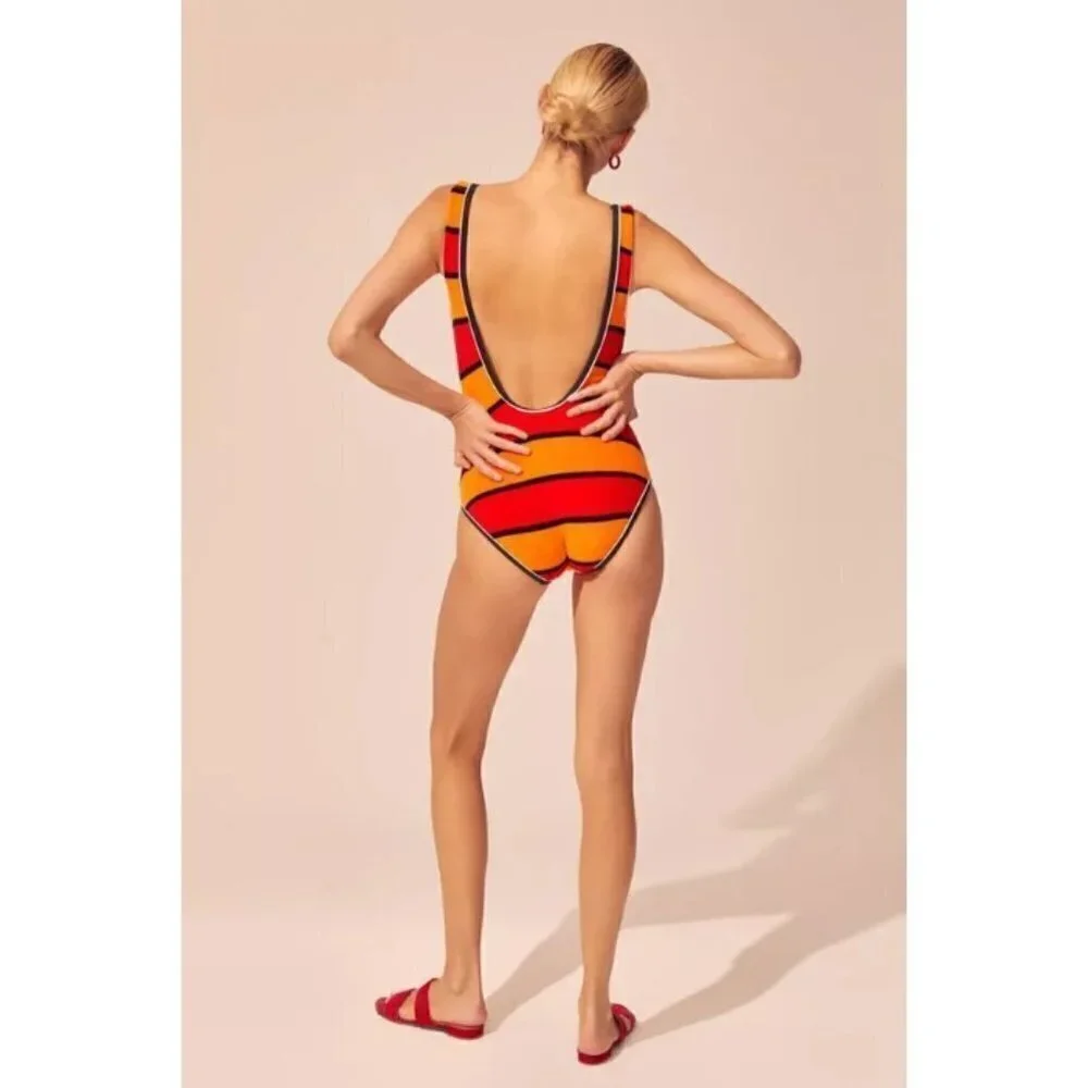 💕SOLID & STRIPED💕 Anne-Marie One Piece Swimsuit ~ Sunset Terry XS NWT - Picture 8 of 12